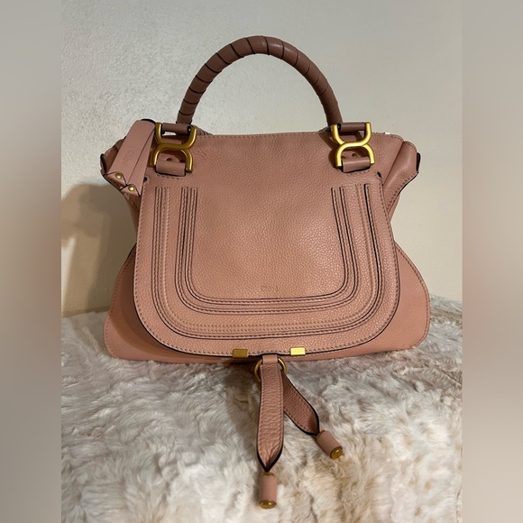 👛 Gorgeous EUC Authentic Chloe Marcie Tote 👛 Woodrose. This bag is perfection! 💗 - Picture 2 of 13